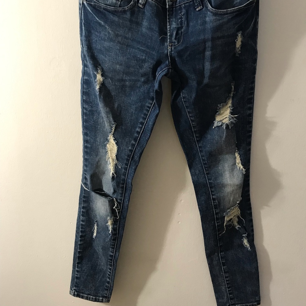 Dark blue ripped denim jeans by ONLY